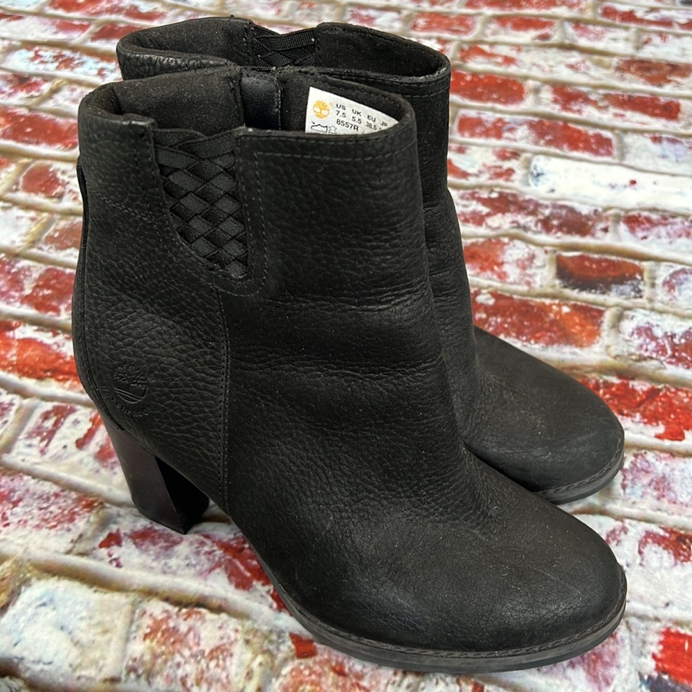 * Timberland black waterproof heeled ankle boots - Picture 4 of 7